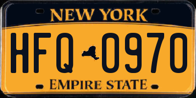 NY license plate HFQ0970