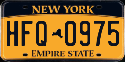 NY license plate HFQ0975