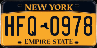 NY license plate HFQ0978