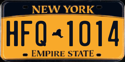 NY license plate HFQ1014