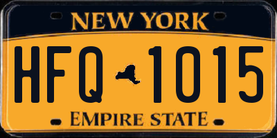NY license plate HFQ1015