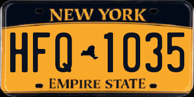NY license plate HFQ1035