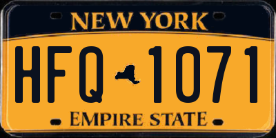 NY license plate HFQ1071