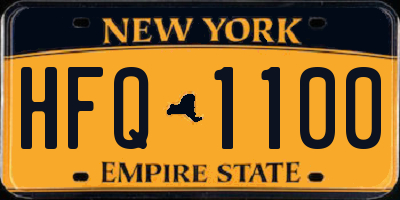 NY license plate HFQ1100
