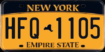 NY license plate HFQ1105