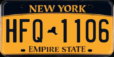 NY license plate HFQ1106