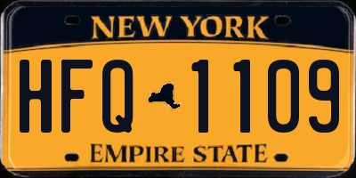 NY license plate HFQ1109