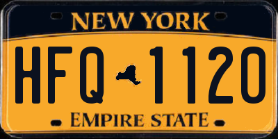 NY license plate HFQ1120