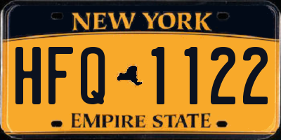 NY license plate HFQ1122