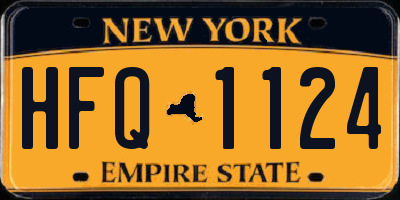 NY license plate HFQ1124