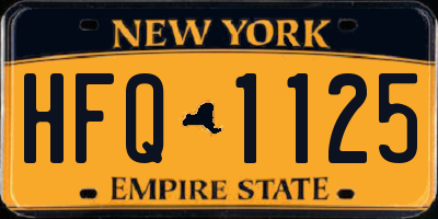 NY license plate HFQ1125