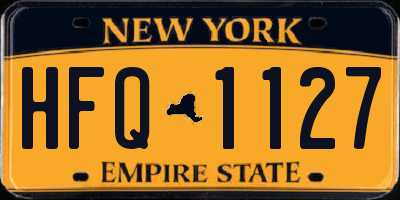 NY license plate HFQ1127