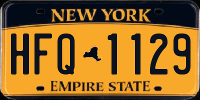 NY license plate HFQ1129