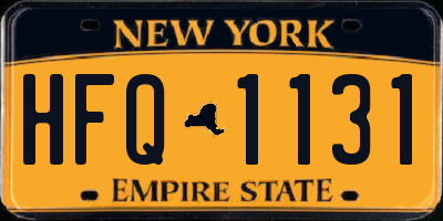 NY license plate HFQ1131