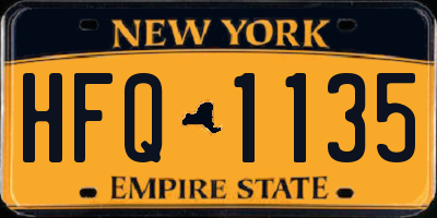 NY license plate HFQ1135