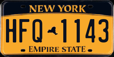 NY license plate HFQ1143