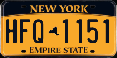 NY license plate HFQ1151