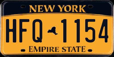 NY license plate HFQ1154
