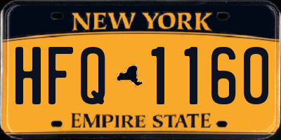 NY license plate HFQ1160