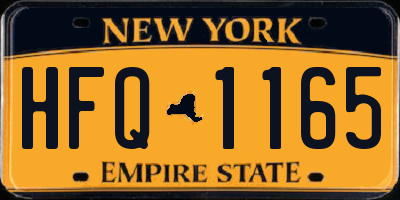 NY license plate HFQ1165