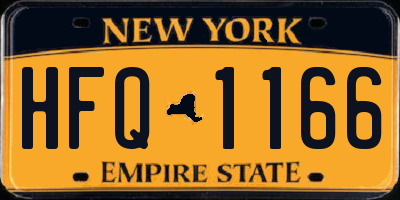 NY license plate HFQ1166