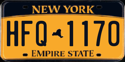 NY license plate HFQ1170