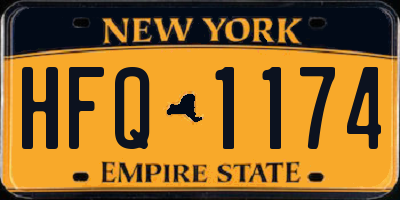 NY license plate HFQ1174