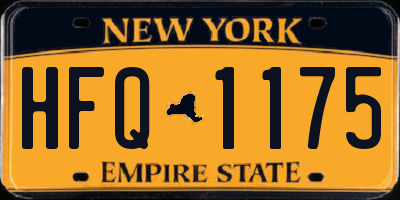 NY license plate HFQ1175