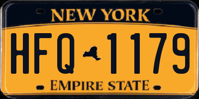 NY license plate HFQ1179