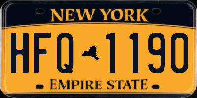 NY license plate HFQ1190