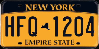 NY license plate HFQ1204