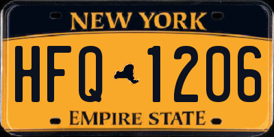 NY license plate HFQ1206