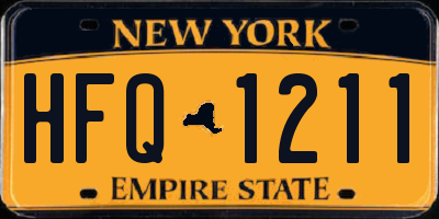 NY license plate HFQ1211