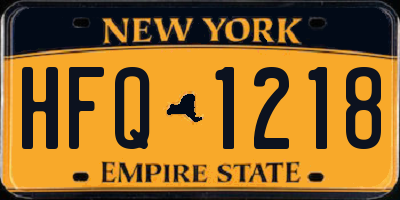NY license plate HFQ1218