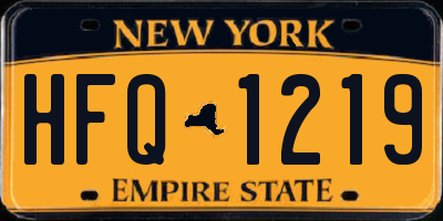 NY license plate HFQ1219