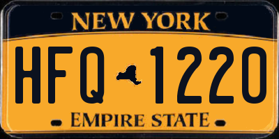 NY license plate HFQ1220