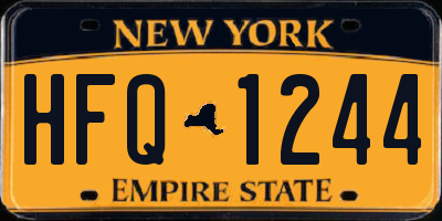 NY license plate HFQ1244