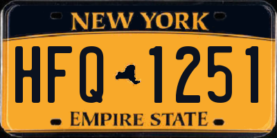 NY license plate HFQ1251