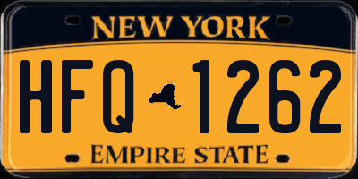 NY license plate HFQ1262