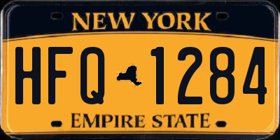 NY license plate HFQ1284