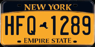 NY license plate HFQ1289
