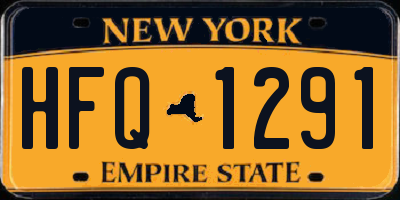 NY license plate HFQ1291