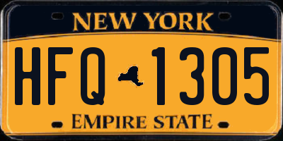NY license plate HFQ1305