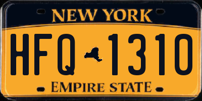 NY license plate HFQ1310