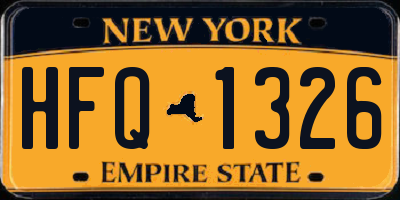 NY license plate HFQ1326