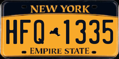 NY license plate HFQ1335