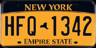 NY license plate HFQ1342