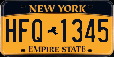 NY license plate HFQ1345