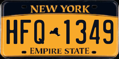 NY license plate HFQ1349