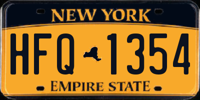 NY license plate HFQ1354